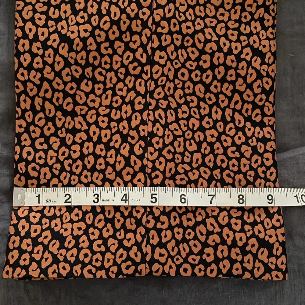 Kate Spade Flora Elegant Pants cropped leopard jacquard size 10 office business